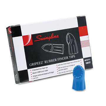 Swingline® Gripeez Finger Tips, 11 1-2 (medium), Blue, Dozen freeshipping - TVN Wholesale